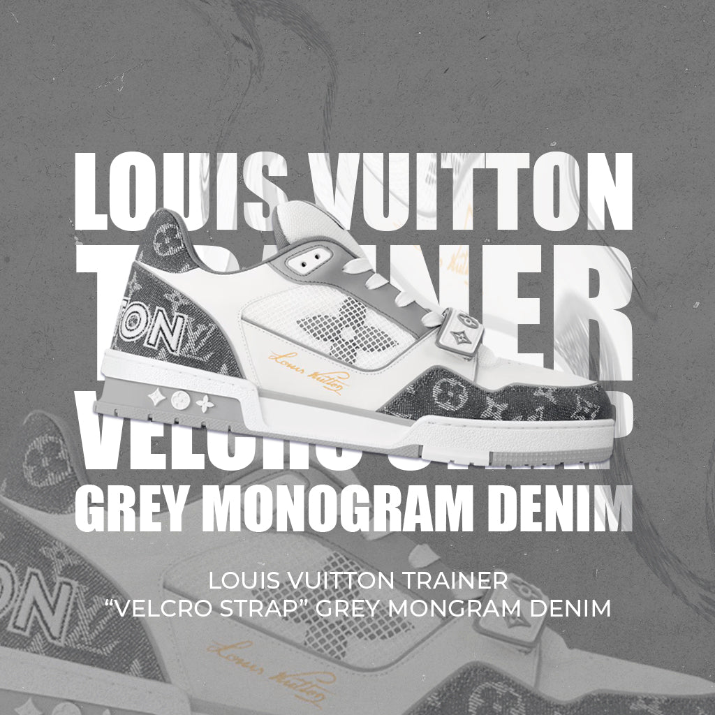 LV Trainer Velcro Strap – Grey Monogram Denim