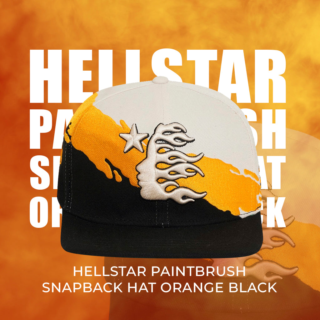 Hellstar Paintbrush Snapback – Orange / Black